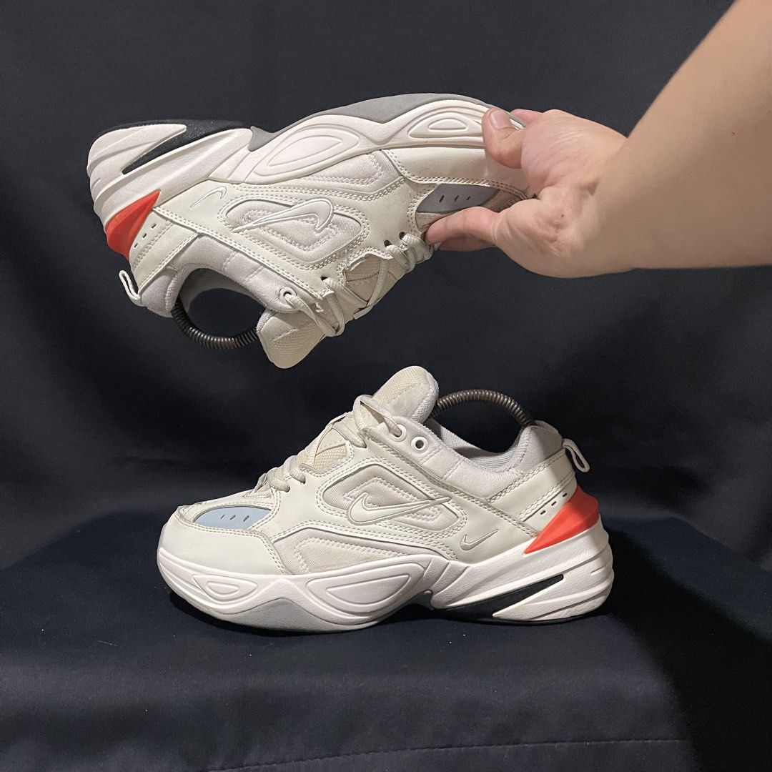 Nike M2K Tekno Phantom Size US 7.5 (Category: Sneakers) located in Bulacan. Submitted by ogieeee (Listing ID 1471258188, Image 3). Description: - Brand/Model: Nike M2K Tekno Phantom - Colorway: White, Grey, and Orange - Size: US 7.5 / EUR 40.5 / CM 25.5 - Style: Chunky dad shoe with comfortable cushioning - Ideal for daily casual wear.