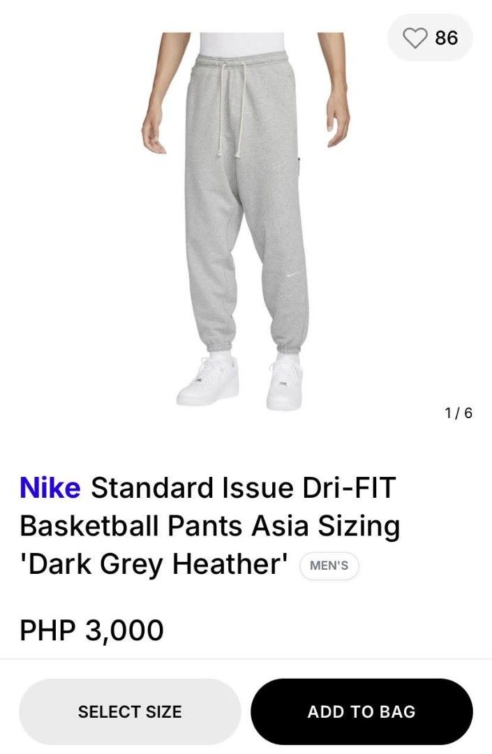 Nike Standard Issue Dri-FIT Basketball pants (Category: Joggers) located in Lianga. Submitted by legitseller12345678 (Listing ID 1471185347, Image 1). Description: Nike Standard Issue Dri-FIT Jogger Pants for Men📌 Excellent to new Size medium on tag Waistline 28-33 Length 37 Solid Mine 550 plus sf PAYMENT FIRST NO COD/COP📌 MOP: GCASH COURIER: J&T UNLI VOUCH/VC WITH THE ITEMS FOR SAFETY AND ASSURANCE☺️.