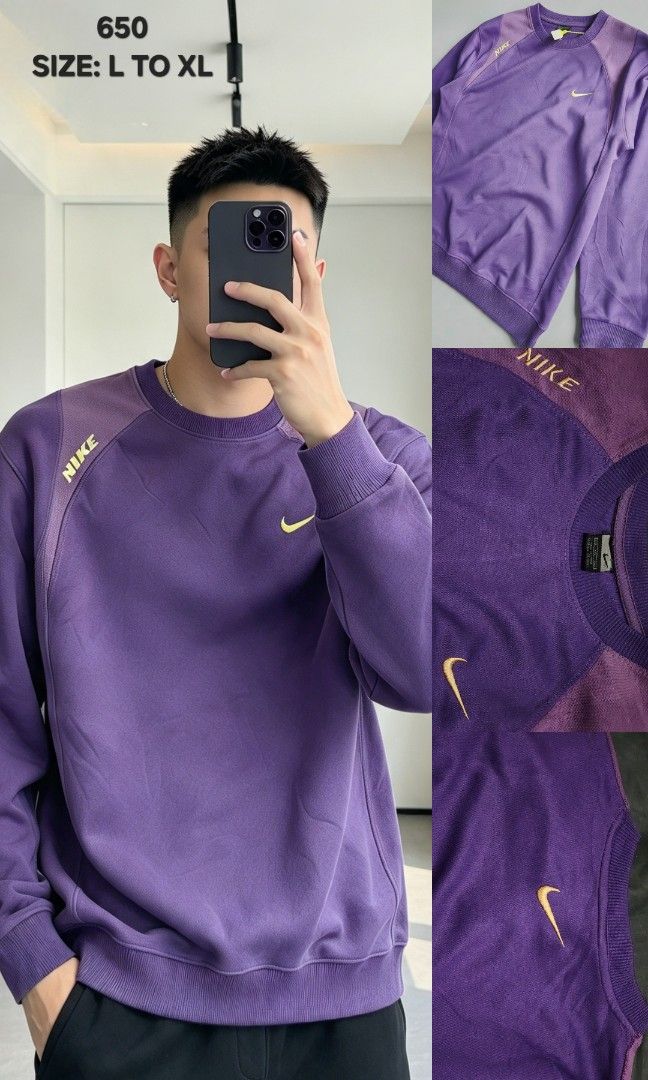 Nike Vintage sweatshirt jacket (Category: Hoodies) located in Cavite. Submitted by behindourstyle (Listing ID 1471189702, Image 2). Description: 650 only 🔥 issue: minimal noticible fade on shoulder authentic Color rate: 9/10 size L to XL Imus cavite.