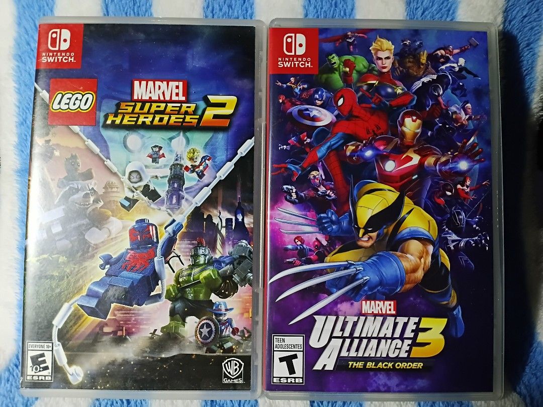 Nintendo Switch v2 Marvel Games Bundle (Category: Nintendo) located in Rodriguez. Submitted by nice2knowu (Listing ID 1471199772, Image 1). Description: - LEGO Marvel Super Heroes 2 for Nintendo Switch - Marvel Ultimate Alliance 3 - Condition: Great shape with clear cover art - Gameplay: Open-world Chronopolis, supports 1-2 players in co-op mode - Rating: Everyone 10+ (Cartoon Violence) RFS: No time to play. Need funds Avail 24/7 to chat here on 