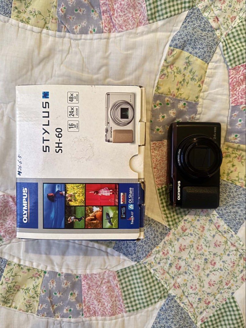 Olympus Stylus SH-60 Digital Camera with Box (Category: Cameras) located in Manila. Submitted by kentzust (Listing ID 1471277333, Image 1). Description: Olympus Stylus SH-60 🏷️ 13k PHP (negotiable) ⭒ 16 MP ⭒ 24x optical zoom ⭒ full hd max movie resolution ⭒ 9/10 body costmetics ⭒ no functional issues 💌 inclusions - camera - battery - original charging block & cable - original case & strap - manuals - original box (flawed) MOP: gcash, cash(if me