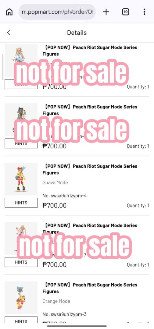 Peach Riot Sugar Mode Series Figure (Category: Figurines & Statues) located in Manila. Submitted by purple_serenity (Listing ID 1471159861, Image 1). Description: 🍐Guava Mode - 700 🍊Orange Mode - 700 ✨ Ordered from Pop Now 📦ETA: Nov 5-7 🤝🏻Willing to trade for Gigi's Banana Mode🍌 or Poppy's Cherry Mode🍒 • RFS: Not my prio 📩DM me if interested! 📍MOP: Maribank, Gcash 📍MOD: J&T, Lalamove.