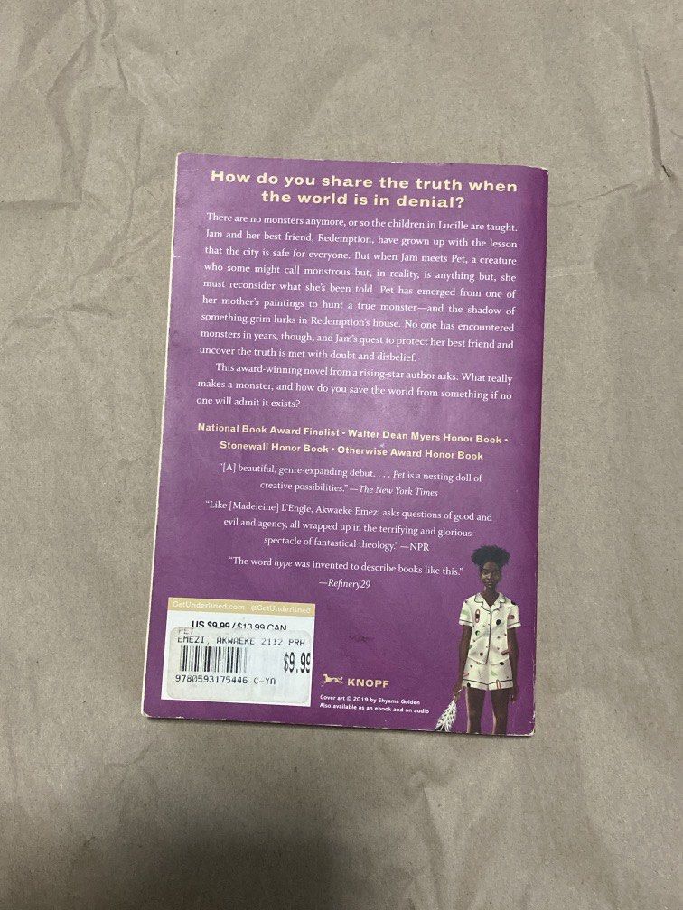Pet by Akwaeke Emezi (Category: Storybooks) located in Manila. Submitted by happyoldyear_ (Listing ID 1471258246, Image 3). Description: no writings signs of shelf wear.