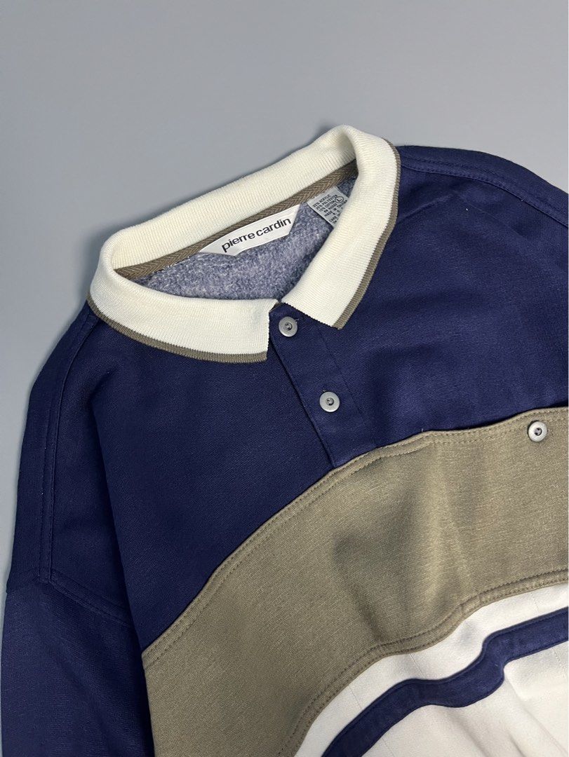 Pierre Cardin Polo Sweatshirt (Category: Coats, Jackets and Outerwear) located in Balanga. Submitted by itzmecelestial (Listing ID 1471270942, Image 2). Description: 🌸 PIERRE POLO SWEATSHIRT Size: M-L Dimes: 22.5x26 Color rate: 10/10 Issue: Stains 𝑴𝑶𝑷: GCash 𝑴𝑶𝑫: Jnt ONLY -NO COD/NO COP | PAYMENT FIRST POLICY. -No rush shipping. -No deleting/editing of bids, No return/No exchange mag basa muna before buying! -Strictly no cancellation. -Ite