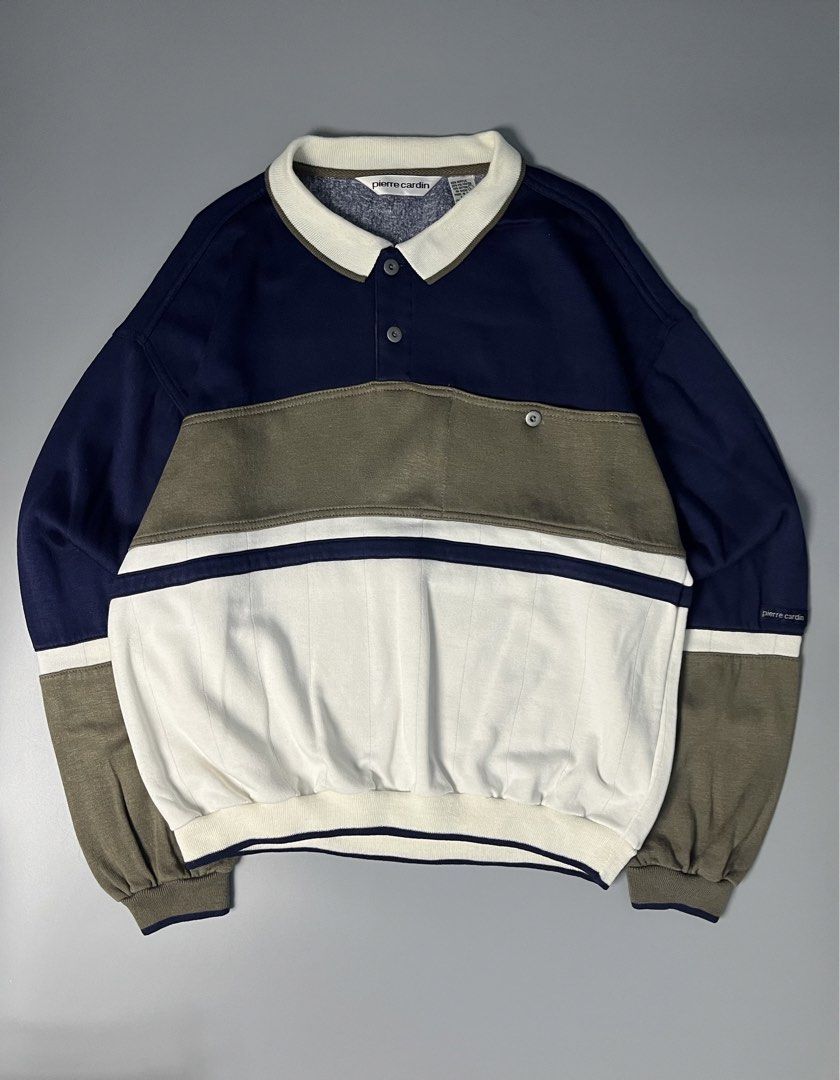 Pierre Cardin Polo Sweatshirt (Category: Coats, Jackets and Outerwear) located in Balanga. Submitted by itzmecelestial (Listing ID 1471270942, Image 1). Description: 🌸 PIERRE POLO SWEATSHIRT Size: M-L Dimes: 22.5x26 Color rate: 10/10 Issue: Stains 𝑴𝑶𝑷: GCash 𝑴𝑶𝑫: Jnt ONLY -NO COD/NO COP | PAYMENT FIRST POLICY. -No rush shipping. -No deleting/editing of bids, No return/No exchange mag basa muna before buying! -Strictly no cancellation. -Ite