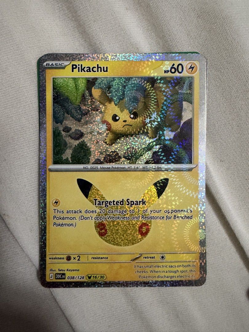 Pikachu (038/128) Pokemon 30th Celebration (Category: Raw Singles) located in Marikina City. Submitted by jpcollectiblesph (Listing ID 1471262051, Image 1). Description: .
