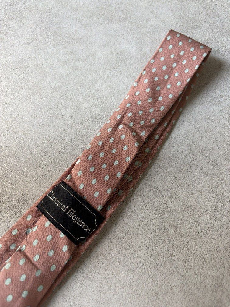 Pink Polka Dots Necktie (Category: Ties) located in Pasig City. Submitted by chamoisee (Listing ID 1471296500, Image 2). Description: mini necktie.
