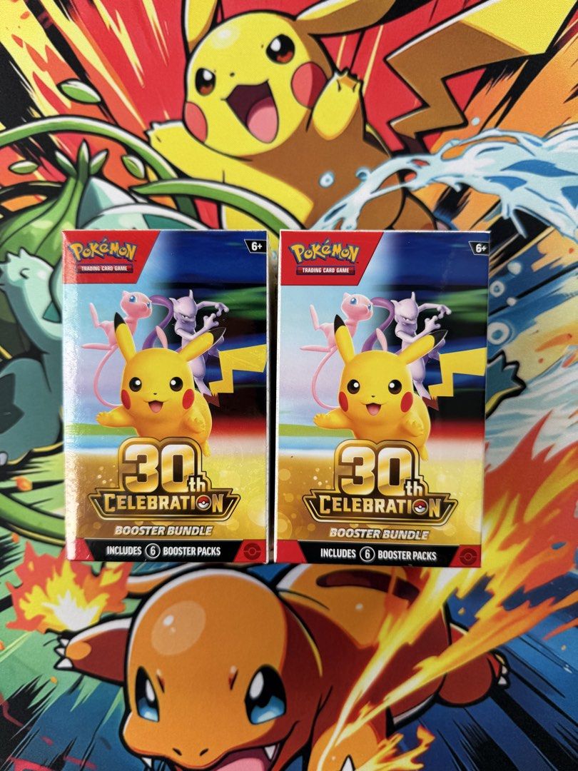 Pokemon 30th Celebration Booster Bundle (Sealed) (Category: Card Boxes & Cases) located in Makati City. Submitted by markymarino (Listing ID 1471175304, Image 1). Description: (2) Sealed Booster Bundle 6300 each Meron din ako First Partner (JP) 1,800 each generation .