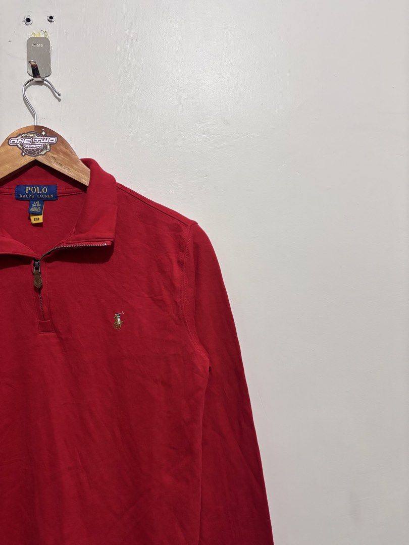 Polo Ralph Lauren Quarterzip Sweater (Category: Tshirts & Polo Shirts ) located in Bauan. Submitted by onetwothrift2 (Listing ID 1471081297, Image 2). Description: Polo Ralph Lauren Quarterzip Sweater Size: Large Youth / Small Adult Dimes: L24.5 W18.5 Color rate: 10/10 Excellent condition No issue.