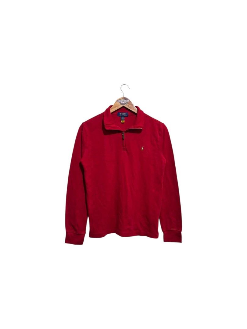 Polo Ralph Lauren Quarterzip Sweater (Category: Tshirts & Polo Shirts ) located in Bauan. Submitted by onetwothrift2 (Listing ID 1471081297, Image 1). Description: Polo Ralph Lauren Quarterzip Sweater Size: Large Youth / Small Adult Dimes: L24.5 W18.5 Color rate: 10/10 Excellent condition No issue.