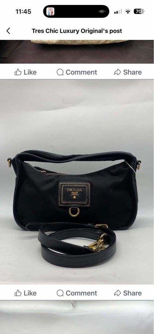 Prada crossbody bag (Category: Luxury Bags & Wallets) located in Quezon City. Submitted by jhen141414 (Listing ID 1471258337, Image 2). Description: Guaranteed orig or money back sling bag prada can use as handbag too can pick up near abs cbn timog branch msg us grab lalamove okay too up to you.