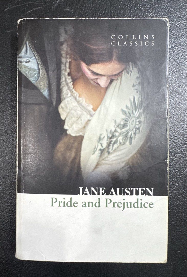 Pride and Prejudice by Jane Austen - Collins Classics (Category: Storybooks) located in San Pedro. Submitted by pageturner19 (Listing ID 1471144779, Image 1). Description: Collins Classics edition of Jane Austen's Pride and Prejudice. Paperback format with iconic period artwork on the cover. Includes Life and Times section plus a glossary of classic literature terms at the back. Minor shelf wear on the edges and spine from reading. Pages clean an