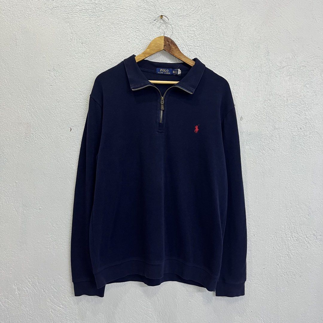 Ralph Lauren Navy Quarterzip (Category: Coats, Jackets and Outerwear) located in Naga. Submitted by arccave (Listing ID 1471141945, Image 2). Description: Size on Tag: XXL Measurements: 24W” × 28L” Recommended Fit: XL - XXL Condition: Excellent Condition ✨ Issue: NONE AUTHENTICITY GUARANTEED .