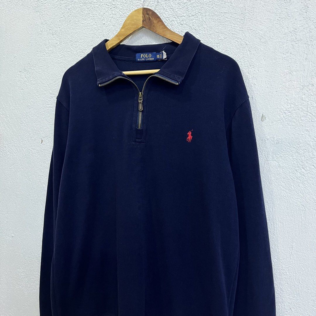Ralph Lauren Navy Quarterzip (Category: Coats, Jackets and Outerwear) located in Naga. Submitted by arccave (Listing ID 1471141945, Image 3). Description: Size on Tag: XXL Measurements: 24W” × 28L” Recommended Fit: XL - XXL Condition: Excellent Condition ✨ Issue: NONE AUTHENTICITY GUARANTEED .