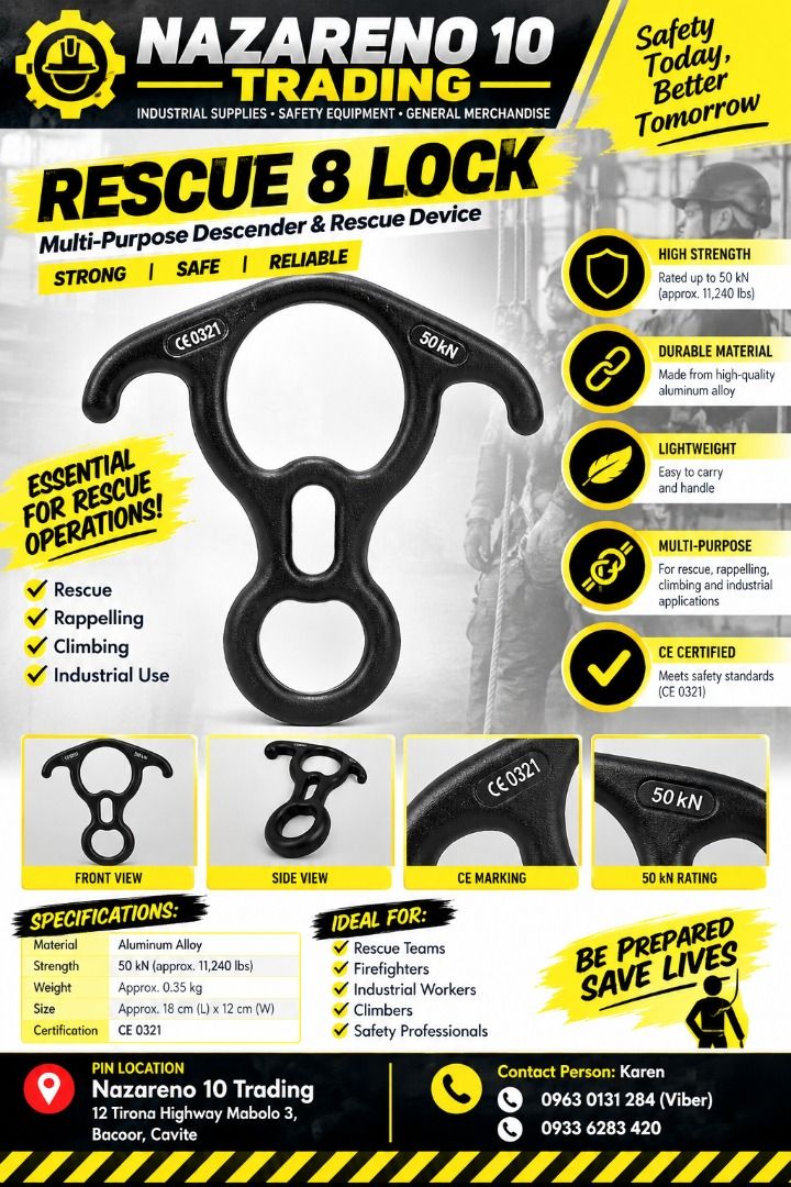 RESCUE 8 SAFETY HOOK OX HORN HOOK (Category: Looking For) located in Bacoor. Submitted by kajezame.2021 (Listing ID 1471133206, Image 1). Description: RESCUE 8 SAFETY HOOK OX HORN HOOK For More Details and Discount Contact Ms. Karen NAZARENO 10 TRADING 0963 0131 284 0933 6283 420 0956 7028 557 0933 8559 510 Landline: Look for Ms. Karen (046 ) 416 3920 Also available: • Traffic cone • Parking Block stopper • Hooded trash bin • Road Plastic Barrier