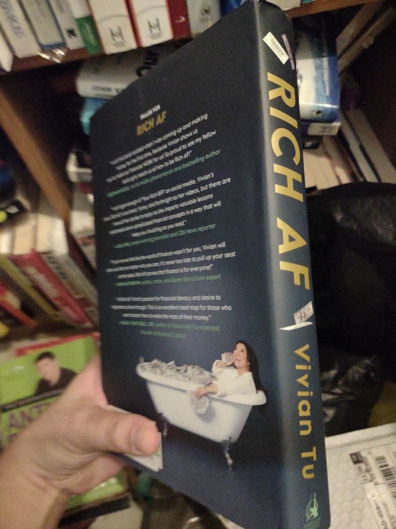Rich AF by Vivian Tu Book (Category: Storybooks) located in Manila. Submitted by preloved.christine (Listing ID 1471272646, Image 2). Description: - Title: Rich AF: The Winning Money Mindset That Will Change Your Life - Author: Vivian Tu (Your Rich BFF) - Format: Hardcover with dust jacket - Topics: Career growth, earnings, budgeting, and wealth building - Perfect for: Boosting your financial literacy and money management skills.