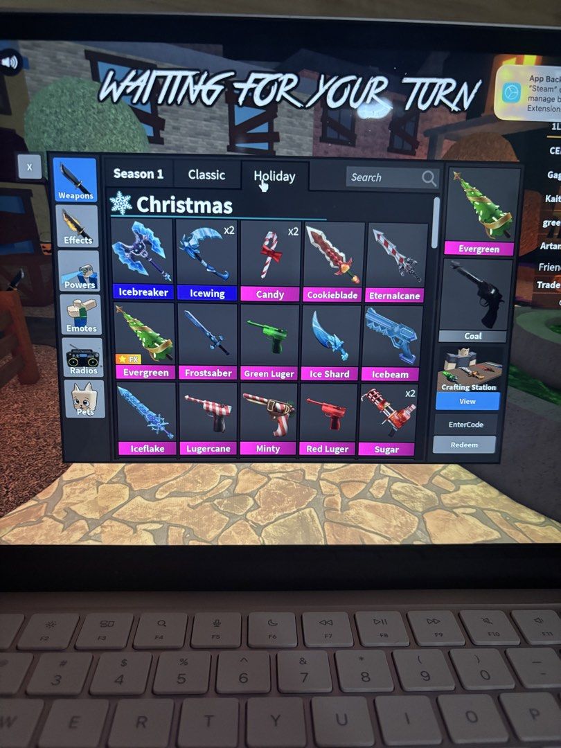 Roblox MM2 Godlies and Chromas Inventory Bundle (Category: In-Game Products) located in Manila. Submitted by sparkleagency (Listing ID 1471166450, Image 3). Description: (MOSTLY LOOKING FOR ADOPT ME PETS) - Huge MM2 inventory lot for instant loadout upgrades - Includes top-tier items: Evergreen, Icebreaker, Chroma Laser, Luger, Batwing, Candy, and Sugar - Multiple godlies and chromas available across various categories - Fast and smooth in-game t