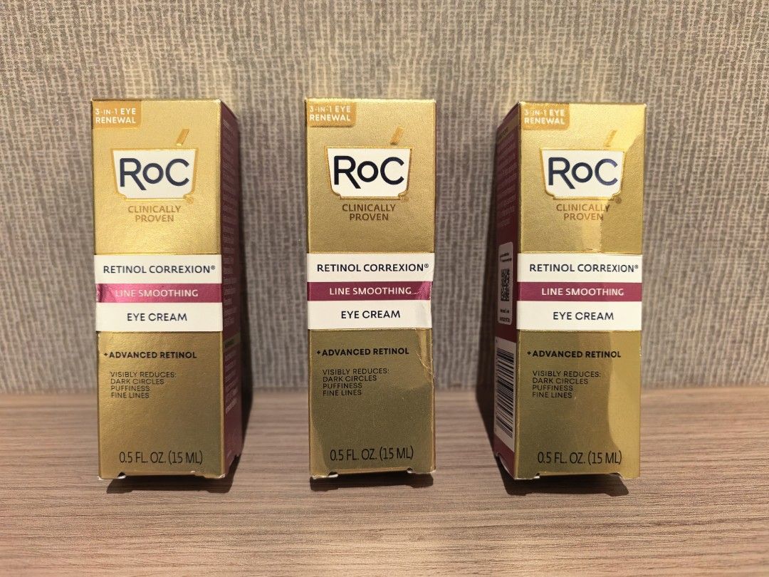 RoC retinol correxion eye cream (Category: Face Care) located in Pasig City. Submitted by beauty_project (Listing ID 1471270895, Image 1). Description: 2pcs extra stocks Brand new U. S bought.