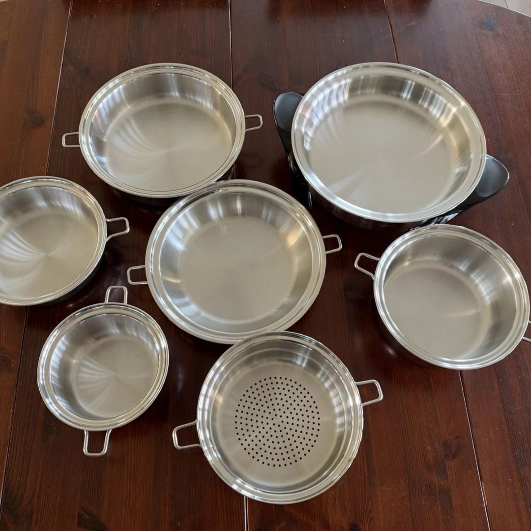 Saladmaster 316Ti Stainless Steel Cookware Set (Category: Cookware & Accessories) located in Paranaque City. Submitted by mgsantos18 (Listing ID 1471245618, Image 3). Description: I am selling a Used Saladmaster 316Ti Titanium Stainless Steel Cookware Set with 12" Electric Skillet. The set is used but still in good condition. The pans do show some wear with scratches, scuffs, swirl marks, and utensil marks. All the pans sit flat. No dents or ding