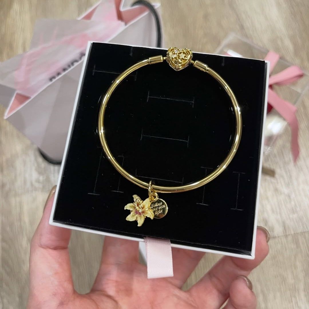 SALE❗Pandora Celestial Heart Clasp Bangle with Charm set (Category: Bracelets) located in Manila. Submitted by badaloves_u (Listing ID 1471133441, Image 2). Description: - 💯 Authentic Pandora with Authenticity ALE marks - FREE Box and Paper bag 🛍️ - ✨ FREE Cleaning to any Pandora Store - Actual photo posted 🎀 🛵 LALAMOVE courier for same day delivery 🚚 J&T provincial courier.