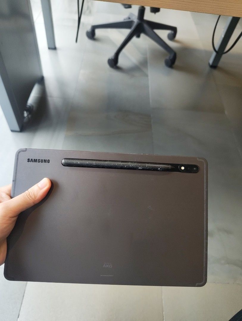 Samsung Galaxy Tab S8 5G (Category: Android) located in Muntinlupa City. Submitted by joseph217 (Listing ID 1471173856, Image 2). Description: Samsung Galaxy Tab S8 5G (8GB / 128GB) + S Pen + 3rd Party Keyboard Case Price: P18,000 Description: Selling my Samsung Galaxy Tab S8 (Wi-Fi + 5G/SIM), bought in 2023. Very well cared for, used strictly for productivity, note-taking, reading, and light streaming (never used for heavy mobile gaming). Screen