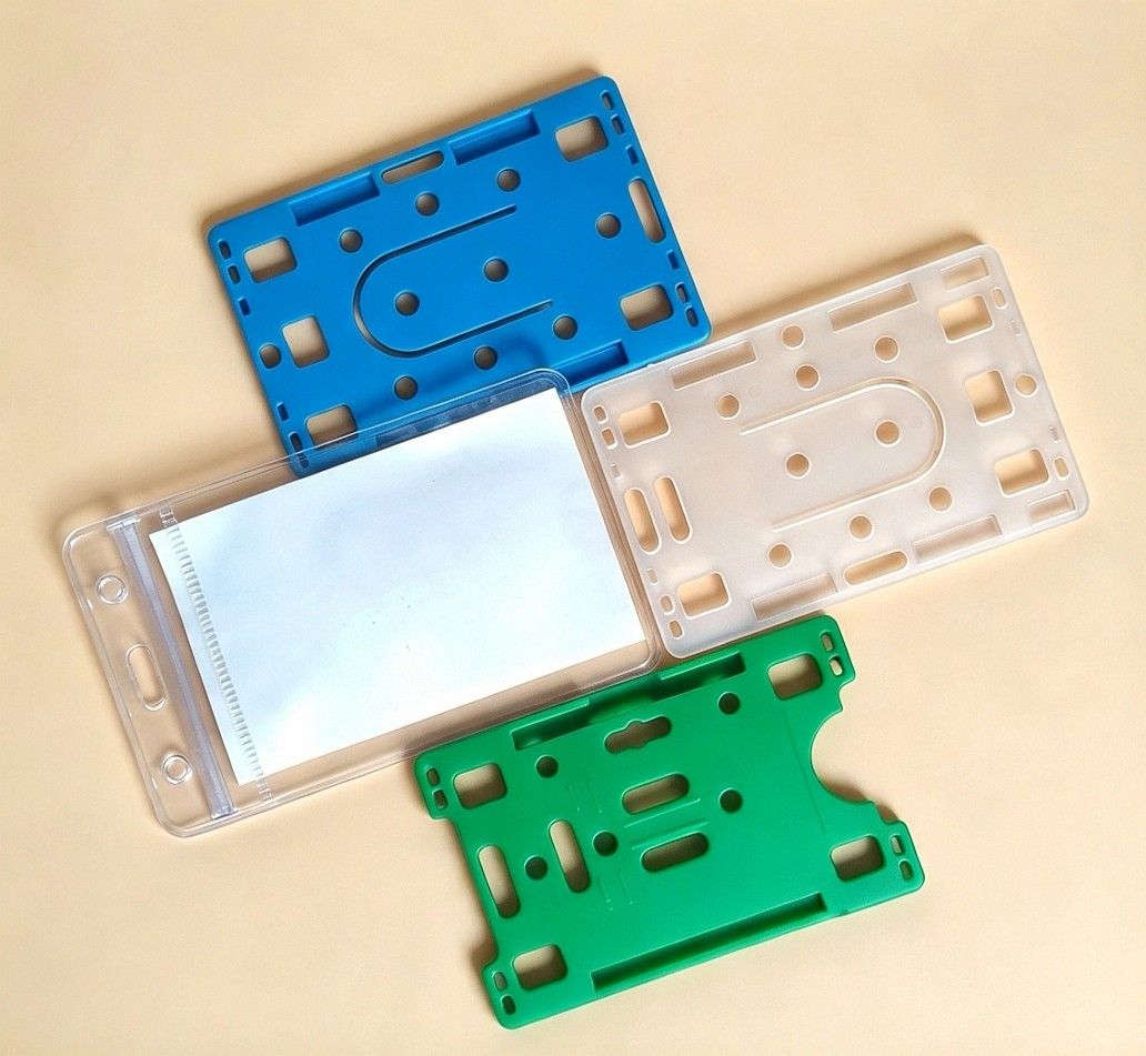 Set of 4 Thick Preloved ID Pouch Case (Category: Other Stationery & Craft) located in Manila. Submitted by amne.hub (Listing ID 1471272929, Image 1). Description: Set of 4 Blue, green, transparent, white Thick plastic material Strong and durable for long term use #ID #case #blue #green #white.