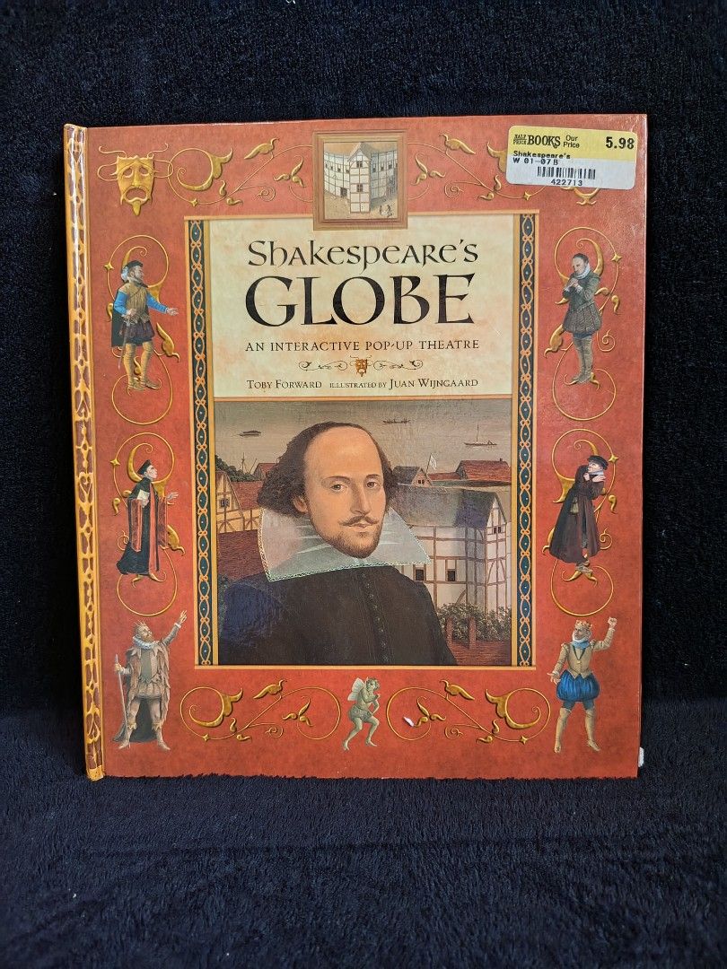 Shakespeare's Globe An Interactive Pop-Up Theatre Book (Category: Storybooks) located in Aroroy. Submitted by epicbird-0daf (Listing ID 1471163716, Image 1). Description: - Title: Shakespeare's Globe Interactive Pop-Up Theatre Book - Creators: Tori Forward and John Woodgaard - Features: Mini booklets like 'Scenes from Shakespeare's Plays' and a pocket of press-out character cards (Romeo, Juliet, Robin, and more) - Condition/Inclusions: Everything