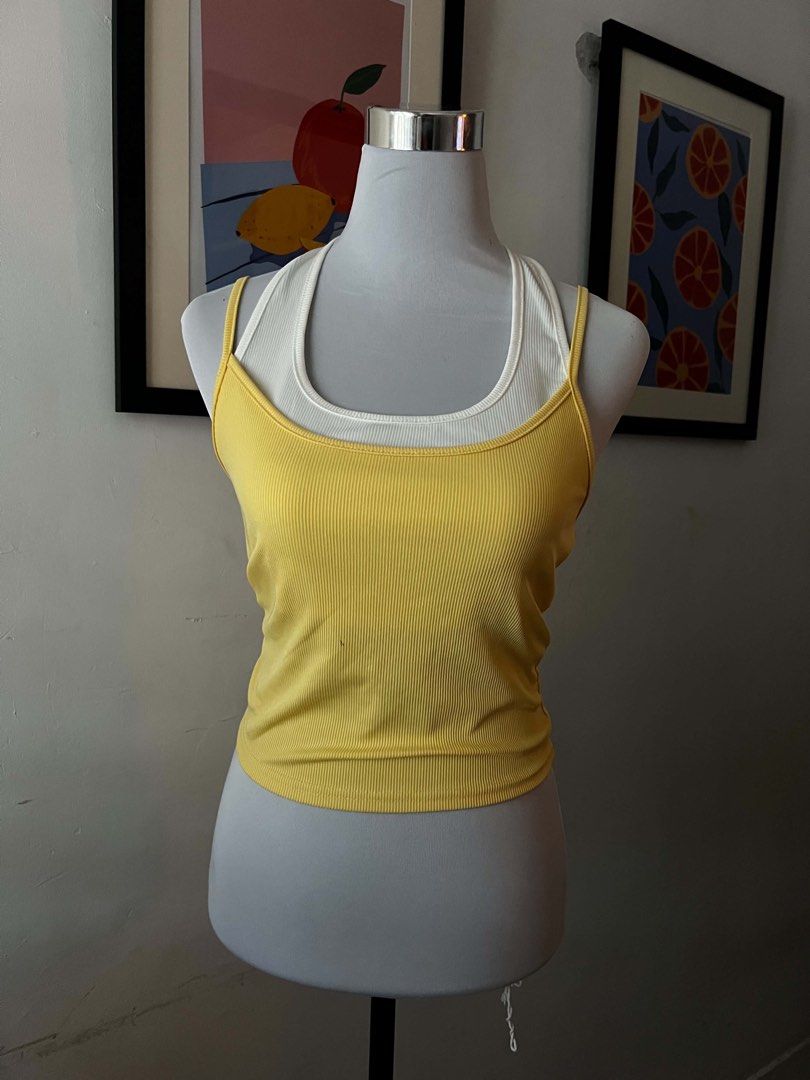 Shein yellow ribbed summer top (Category: Sleeveless) located in Cagayan de Oro. Submitted by aevapp (Listing ID 1471231850, Image 1). Description: not my size.