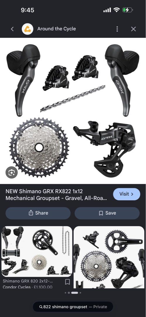 Shimano grx 822 1x12 groupset (Category: Bicycles) located in Manila. Submitted by ramsanjuan27295 (Listing ID 1471136671, Image 1). Description: Came from specialized crux built bike No mileage, unused Bgc location.