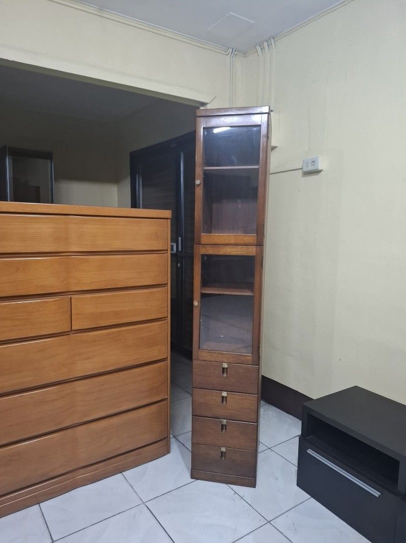 Slim Display Cabinet with Bottom Drawers (Category: Shelves, Cabinets & Racks) located in Quezon City. Submitted by dannikkishoppe2 (Listing ID 1471124105, Image 2). Description: Slim Display Cabinet with Bottom Drawers‼️₱7500‼️ Please manage your expectations as there might be minimal flaws. Color may vary due to lighting, it may appear darker or lighter in person. Check photos first before buying. Please refrain from purchasing if you are parti