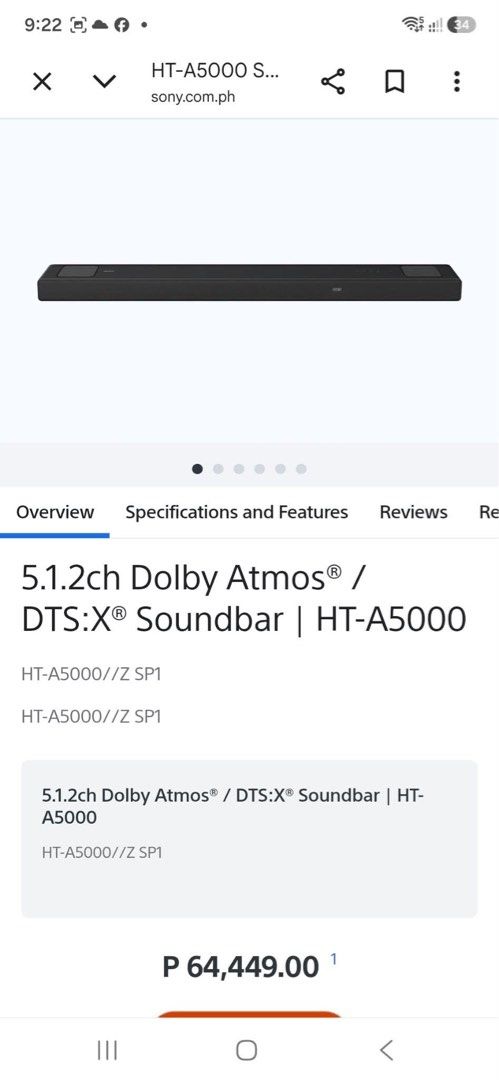 Sony Premium Soundbar (Category: Soundbars, Speakers & Amplifiers) located in Rizal. Submitted by mikz_1303 (Listing ID 1471220833, Image 1). Description: Sony Premium Soundbar Good Condition Dolby atmos Dts x 5.1.2ch 220v Pick up in Taytay Rizal.