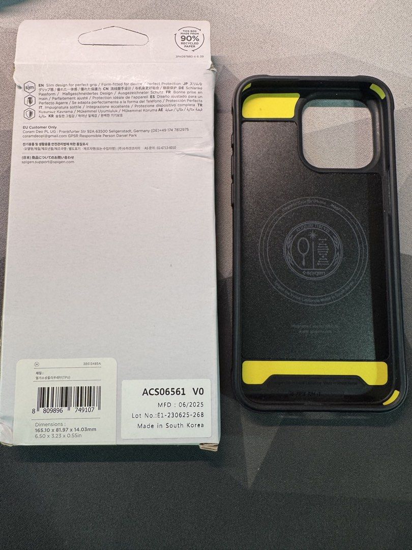 Spigen Rugged Armor iPhone 15 Pro Max (Category: Cases & Sleeves) located in Makati City. Submitted by mdg42 (Listing ID 1471179806, Image 2). Description: 100% authentic. Used for a few times only. Can pass as new. Loc: Ayala, Makati.