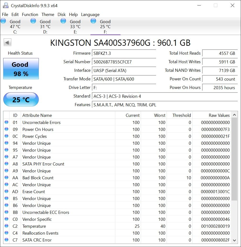 SSDs (Category: Hard Disks & Thumbdrives) located in Taguig. Submitted by sozwail (Listing ID 1471144969, Image 3). Description: Samsung NVME 500gb - 4000 health - 98% Kingston SATA SSD - 3500 health - 98% HP SATA SSD - 3500 Health - 100%.