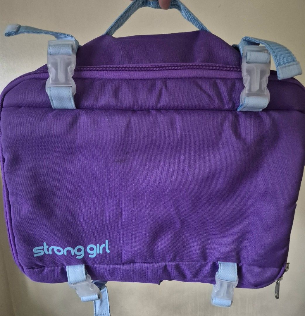 Strong girl Backpack (Category: Backpacks) located in Makati City. Submitted by vzc123 (Listing ID 1471192229, Image 2). Description: Strong Girl Backpack 🏷Color: Kosmos Purple 🏷Dimension: 11.5 X 15 X 5.5 🏷Multiple pocket compartment including laptop 🏷 Could be use as brief case 📌 with minor stain Original Price: P2,990.00.