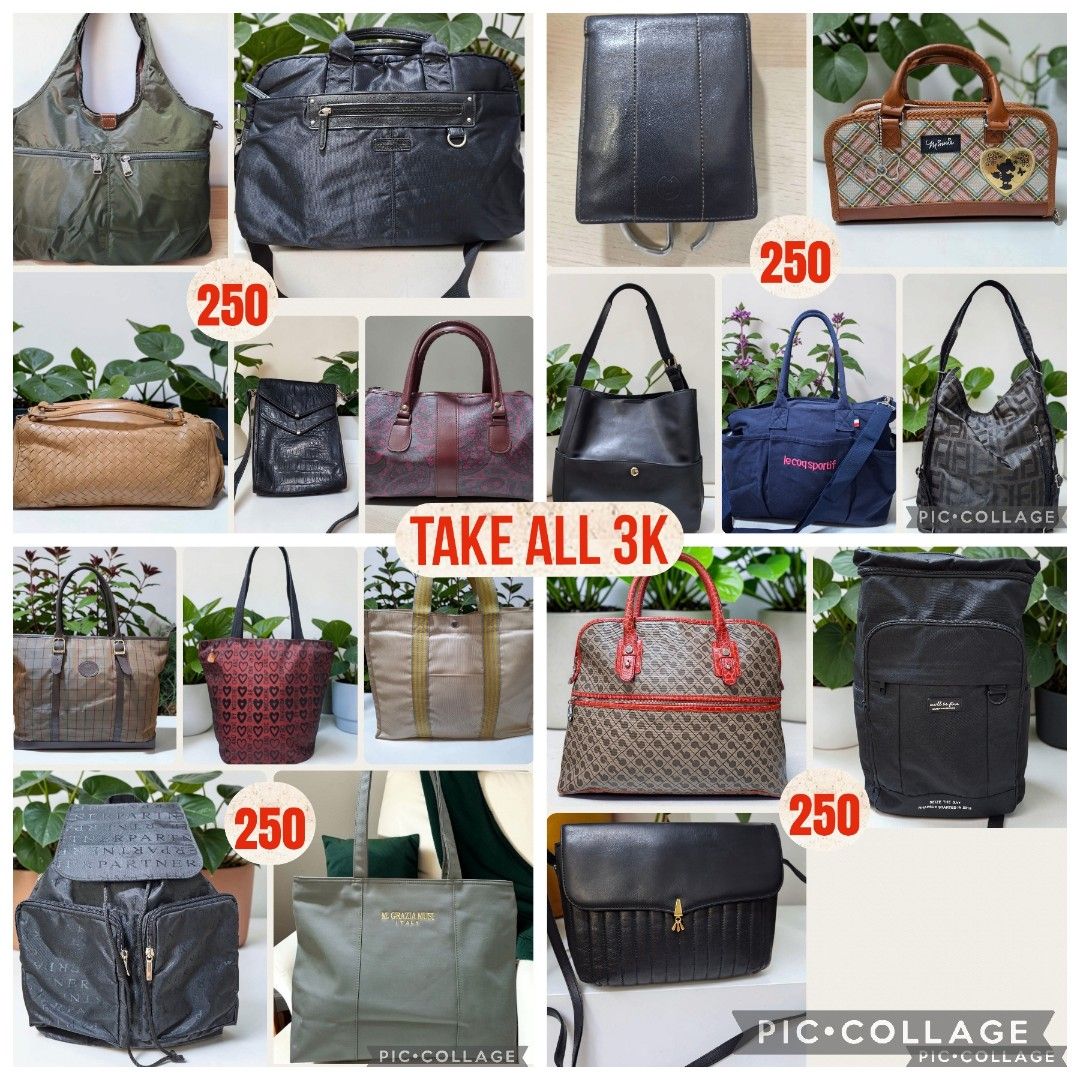 TAKE ALL 18 PCS 3K (Category: Cross-body Bags) located in Las Pinas. Submitted by annachiaonair2037 (Listing ID 1471123286, Image 1). Description: TAKE ALL ANNIVERSARY SALE!! 18PCS 3K 166 EACH NLNG. DECLUTTER SALE ONLY!! ALL NO FLAWS NO ISSUE ADD SF NO FREE SF PREFERABLY LALAMOVE ALL FROM JAPAN ALL HAVE INDIVIDUAL LISTINGS.