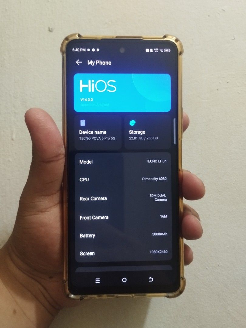 Tecno Pova 5 Pro 5G 8+8/256GB (Category: Other Gadgets) located in Manila. Submitted by anjiegadgets (Listing ID 1471231780, Image 2). Description: 5500 Tecno Pova 5 Pro 5G 8+8/256GB Lady Owned Rfs Need funds for Bills No History Of Repair Backlight Effect On Back Good for Games And Apps Malinaw Bothcamera ❣️ Matagal Malowbat Inclusion Case Unit Only Loc Sta Quiteria Southcaloocan.