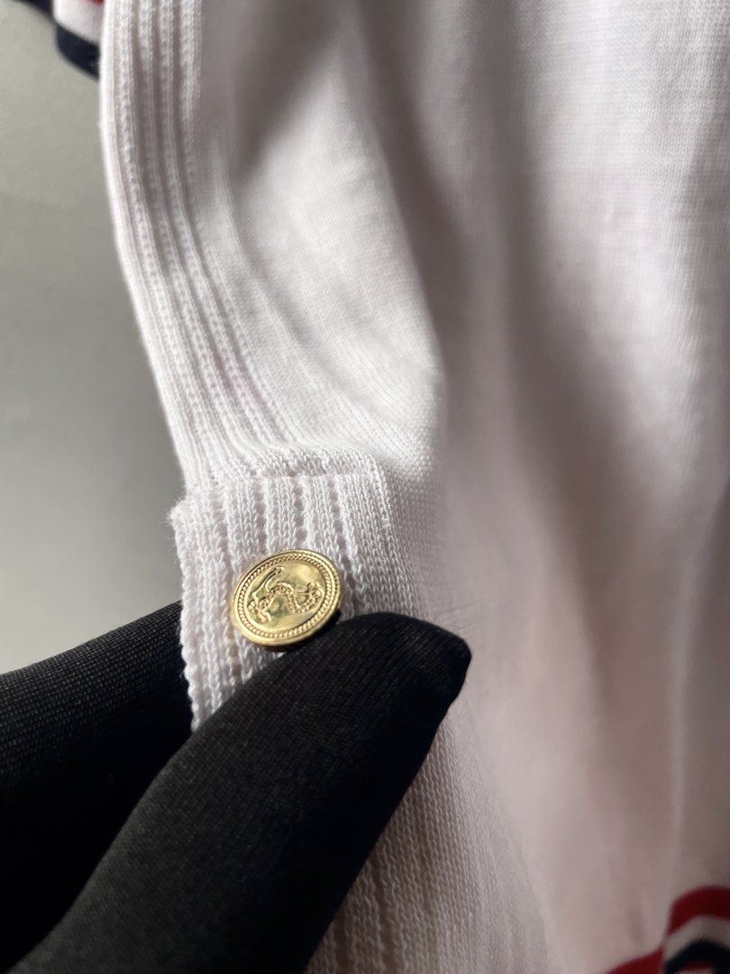 Thom Browne RWB Ribbed Top (Category: Shirts) located in Butuan. Submitted by prestigephilippines (Listing ID 1471196846, Image 2). Description: Women Very good condition Color rate 9.7/10 Size medium - semi large No issue Shipping worldwide 🌍.
