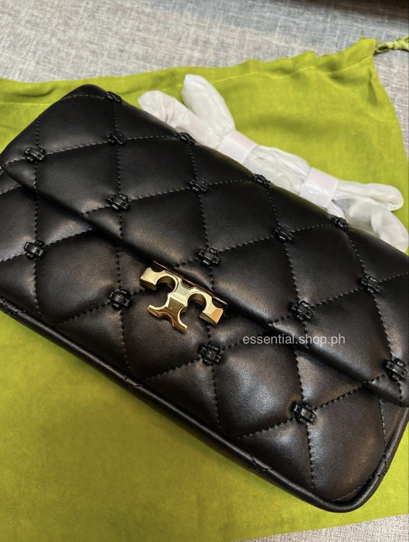 Tory Burch Bunny Knot Shoulder Bag Black (Category: Shoulder Bags) located in Manila. Submitted by essential.shop.ph (Listing ID 1471259889, Image 3). Description: ✈️ PRE-ORDER FROM US – 7 to 10 DAYS ETA 100% Authentic from Tory Burch US TORY BURCH Bunny Knot Shoulder Bag Black Crafted in fine-grain Napa lamb leather that develops a beautiful patina over time. Features hand-placed tiny leather knots at every intersection. • Convertible: Can be wo