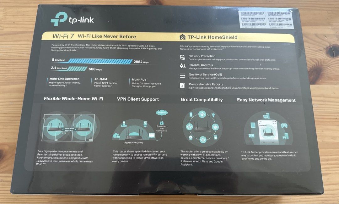 TP-Link Archer BE230 BE3600 Dual-Band Wi-Fi 7 Router, Computers & Tech ...