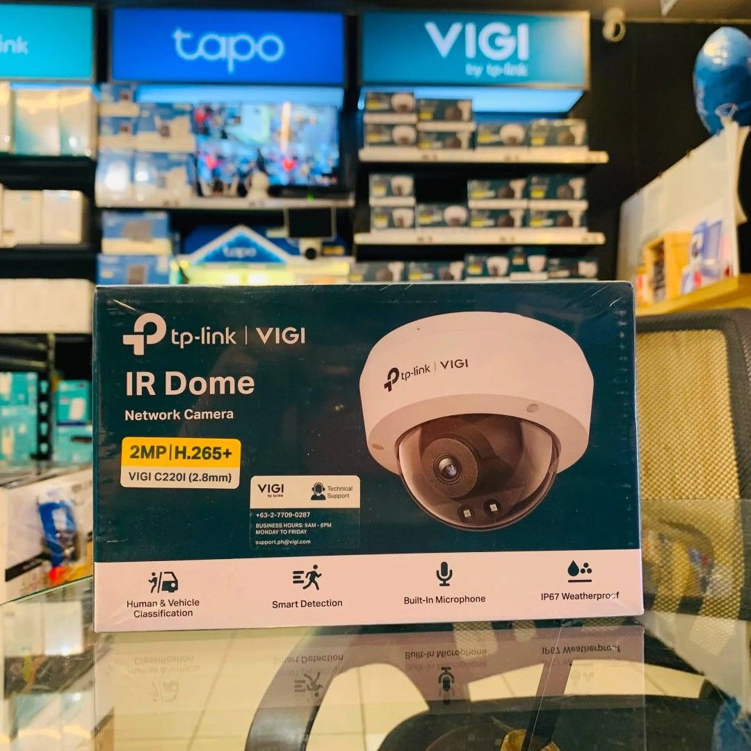 TP-Link VIGI C220I 2MP 2.8mm IR Dome POE IP Network Camera (Category: Security Systems & CCTV Cameras) located in Pasay City. Submitted by gogadgetswithjaja (Listing ID 1471264046, Image 1). Description: TP-Link VIGI C220I 2MP 2.8mm IR Dome POE IP Network Camera 🔎Please visit brands official website for more details of products specs and features. ❗️Prices are subject to change without prior notice. ✅️Actual picture posted. Brand New & Sealed. ✅