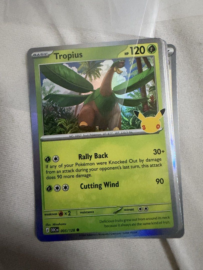 Tropius (005/128) Pokemon 30th Celebration (Category: Raw Singles) located in Marikina City. Submitted by jpcollectiblesph (Listing ID 1471267921, Image 1). Description: .