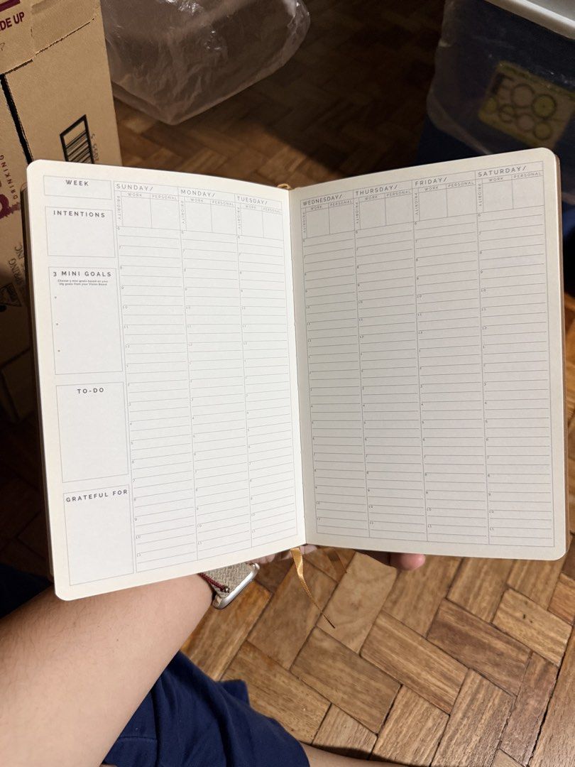 Undated Become Planner A5 (Category: Stationery & School Supplies) located in Quezon City. Submitted by whd1220 (Listing ID 1471212663, Image 3). Description: Become Planner 12-Month Weekly A5 Planner (Undated) Vegan brown leather 112 Sheets/ 224 Pages 120 gsm ivory paper Week start: Sunday What’s inside? Vision Board Milestones Monthly Spreads Weekly Spreads Monthly Review Blank and Dot Grid Pages Special Pages: - Habit Tracker - Sleep Tracker -