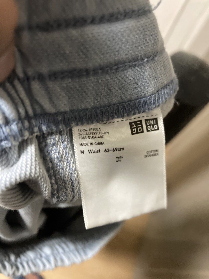 Uniqlo Light Blue Drawstring Pants Size M (Category: Jeans) located in Iligan City. Submitted by phoebedecluttersorigitems (Listing ID 1471217514, Image 2). Description: Uniqlo light blue pants in - size Medium - Waist measures 63 to 69 cm. - Made of 96% cotton and 4% spandex. - - Elastic waistband with a matching drawstring closure. - Front patch pockets included. - Soft denim with stretch comfort. -Super stretchable - You can Nego Lower price i
