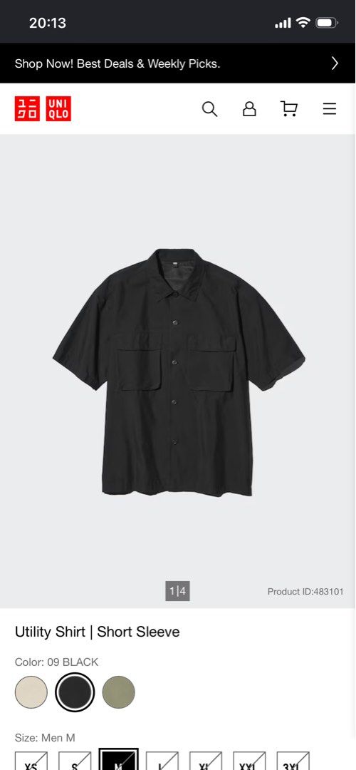 Uniqlo Utility Polo (Category: Formal Shirts) located in Davao. Submitted by waragudfindsll (Listing ID 1471137204, Image 1). Description: Uniqlo Utility Polo L on tag 23.5X28 Excellent.