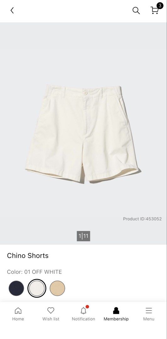 Uniqlo White Cotton Shorts (Category: Shorts) located in Quezon City. Submitted by kateeesss (Listing ID 1471124153, Image 1). Description: Size: Medium (see tag for more info) In very good condition RFS: di na kasya .