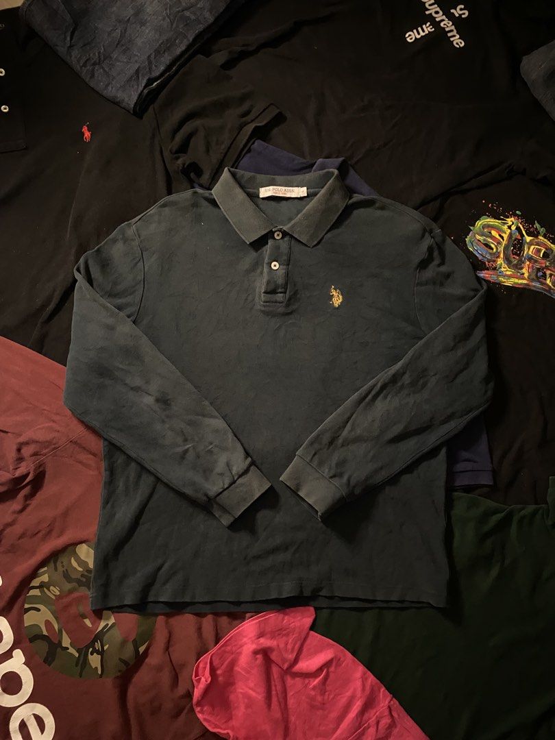 USPA POLO LONGSLEEVE (Category: Tshirts & Polo Shirts ) located in Manila. Submitted by urbanhits (Listing ID 1471185185, Image 1). Description: USPA POLO LONG SLEEVE / 22 width / 26 length / 23 sleeve / 9/10 Condition 9/10 Color rate need wash .