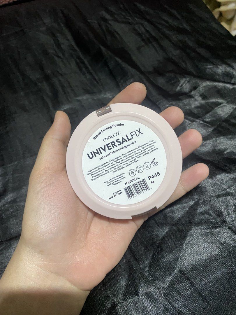 VICE COSMETICS Endlezz G Universal Fix Natural 8g (Category: Makeup) located in Manila. Submitted by strawberrynot (Listing ID 1471168563, Image 3). Description: 🎀 shade: natural 🎀 bough this year 🎀 saglit lang din nagamit and i don’t use pressed powders na 📍meet up (lrt 2 station) or lalamove .