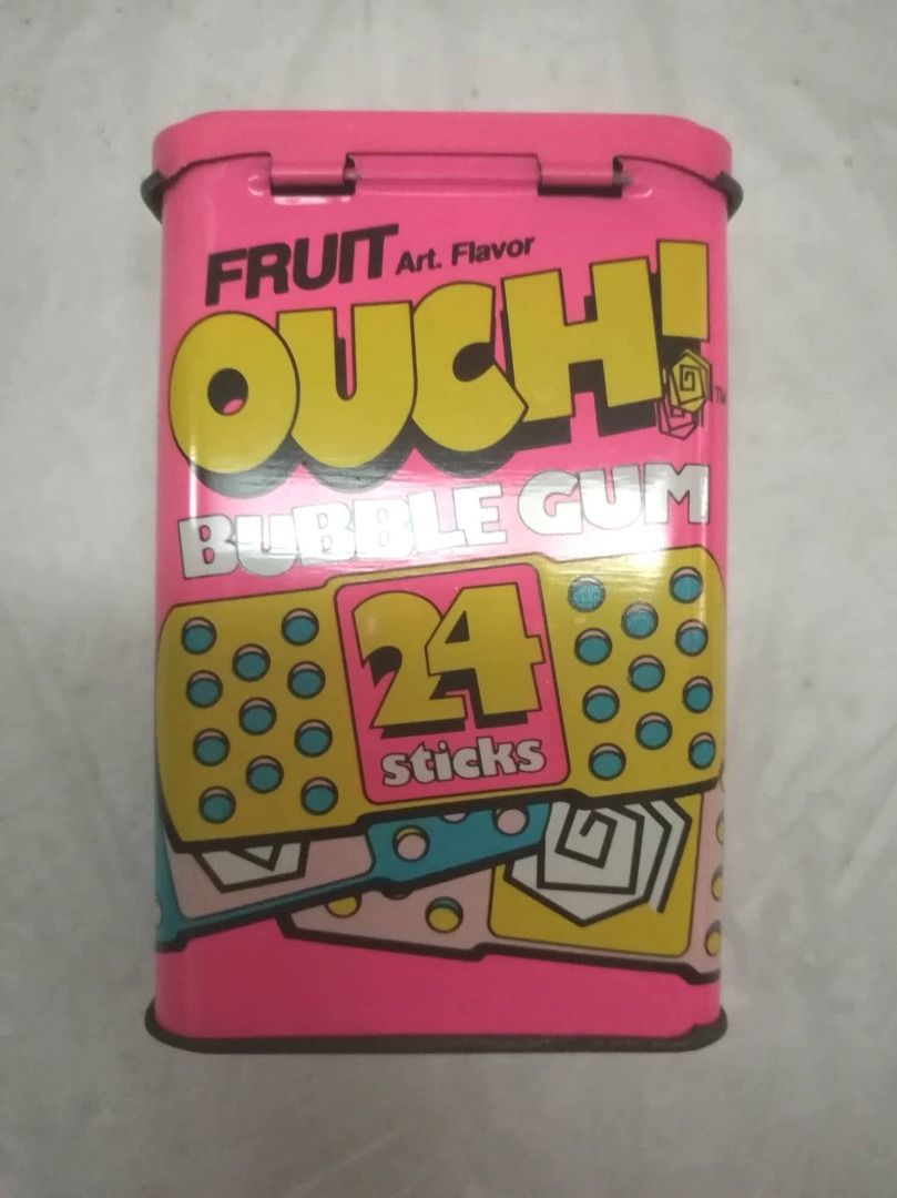 Vintage 1990s OUCH! Bubble Gum Tin Container (Category: Other Merchandise) located in Makati City. Submitted by newtypecollectibles (Listing ID 1471251378, Image 2). Description: - What you see is what you get Php 500 *** Cheaper price and better condition than other listings ***.