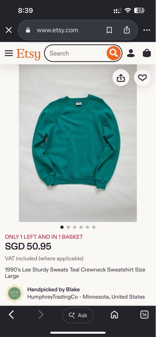 Vintage Lee Crewneck Sweatshirt (Category: Coats, Jackets and Outerwear) located in Dagupan City. Submitted by macavex (Listing ID 1471244835, Image 3). Description: Large on tag 21.5” x 25.5” ₱ 1,000, obo.