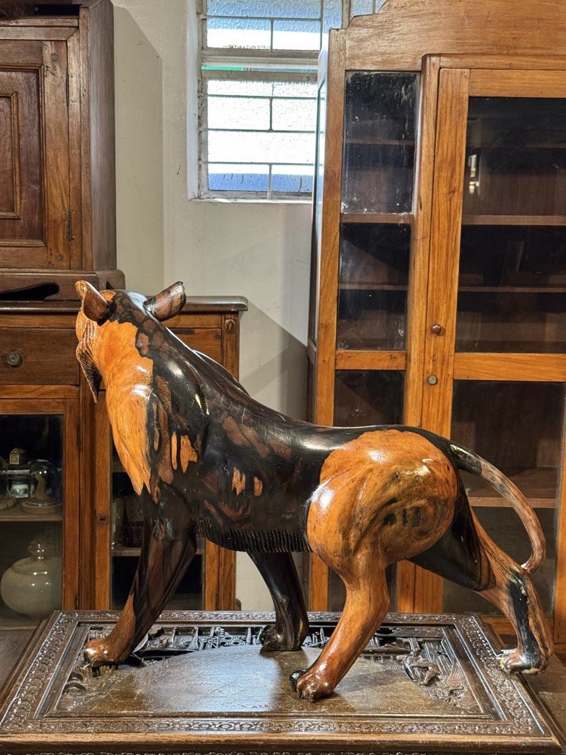 Vintage Solid Kamagong Tiger Display (Category: Vintage Collectibles) located in Manila. Submitted by sinaunang_gamit (Listing ID 1471154958, Image 3). Description: Vintage Solid Kamagong Tiger Display Length: 28 inches Solid Heavy Wood Loc: 6th ave Caloocan ₱15k .